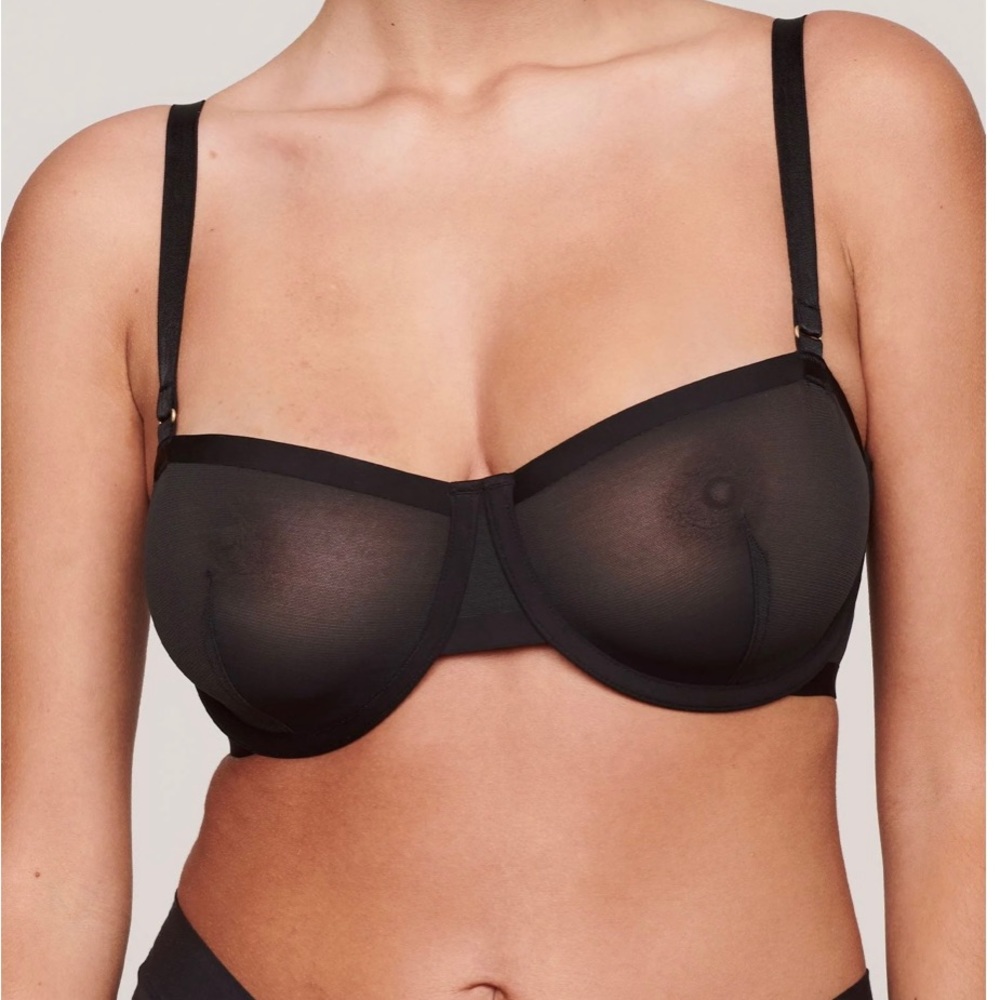 CUUP Balconette Bra sz 34E Black NEVER WORN